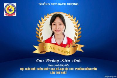 TRƯỜNG THCS BẠCH THƯỢNG CHÚC MỪNG VÀ BIỂU DƯƠNG